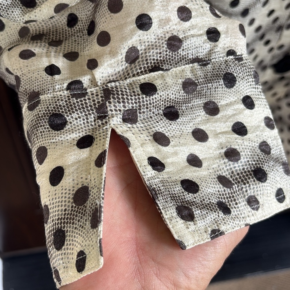 Euc Multiples Polka Dot Button Front Wired Collar… - image 7